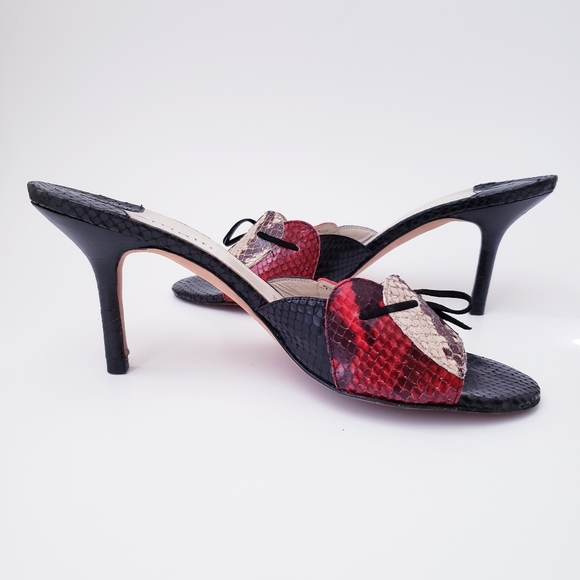 Vintage Amalfi Snakeprint Leather Slip-on Heels - Picture 7 of 14